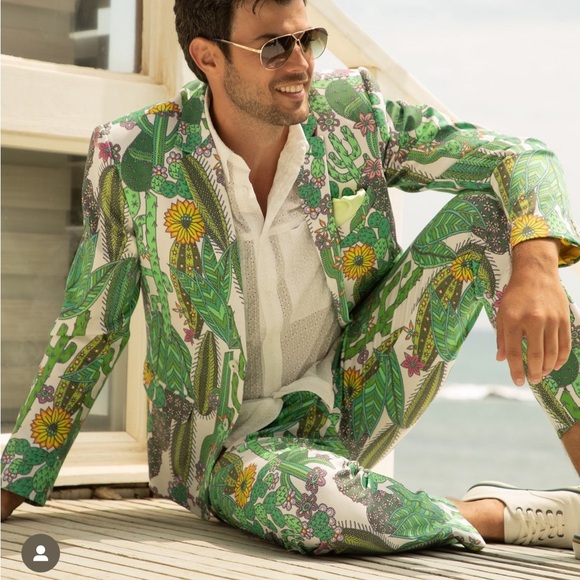 Mr Turk Desert Garden Cactus Mens Blazer Jacket New With Tags 38 - Picture 2 of 16